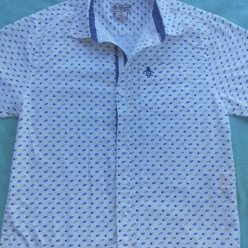 Penguin collars button up shirt size 7y